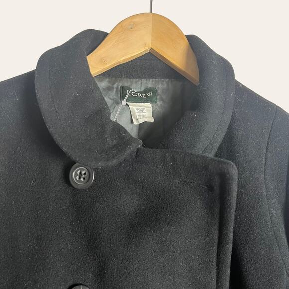 J.Crew Black Wool Double Breasted Button Front Coat Size 2 - Picture 3 of 9